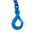 Blue lifting chain with clevis locking hook 