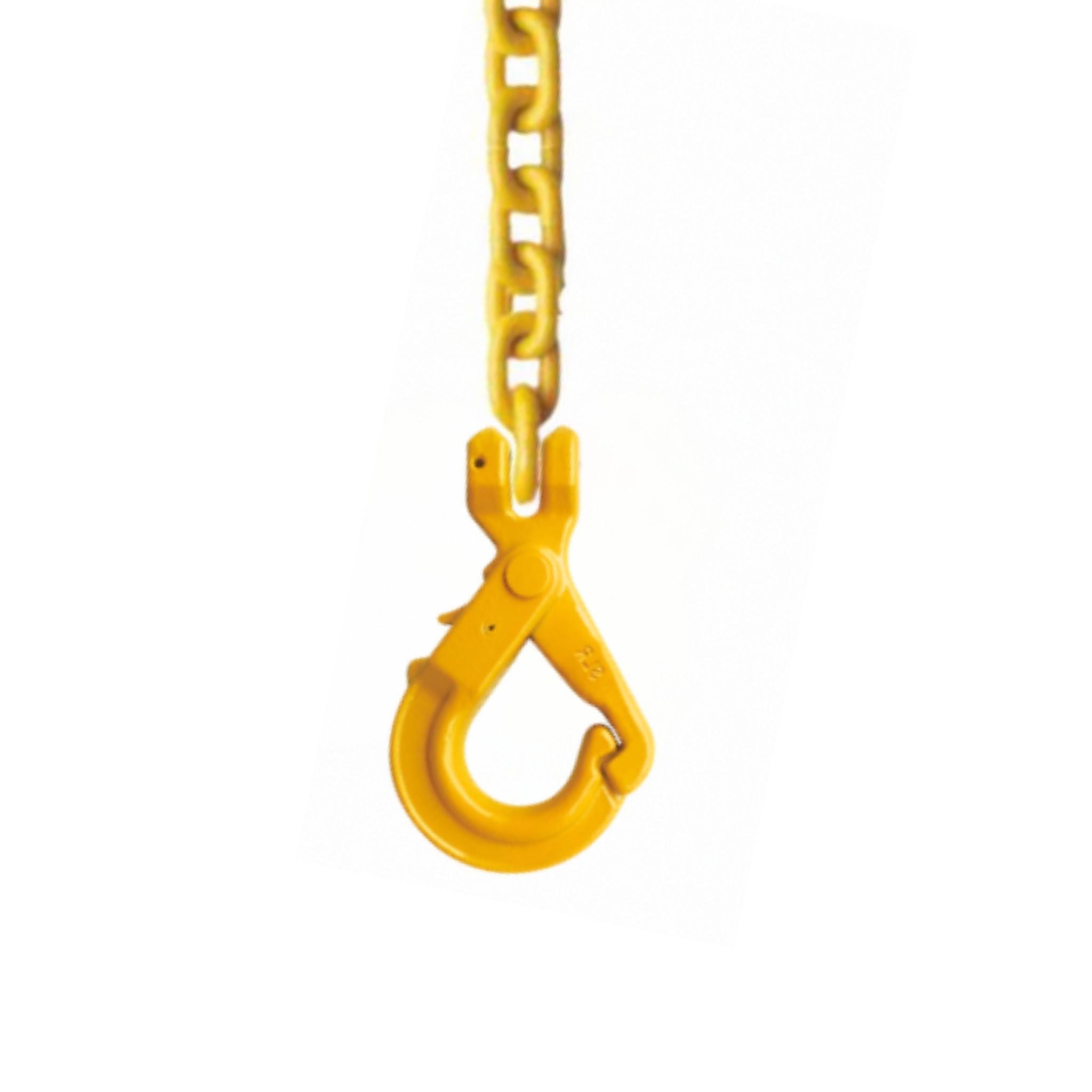 Grade 80 chain with self locking hook coated yellow alloy steel