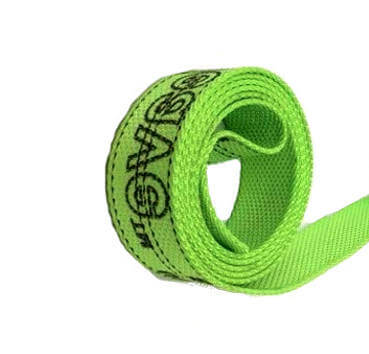 Green high visibility tie down straps made with Diamond Weave webbing