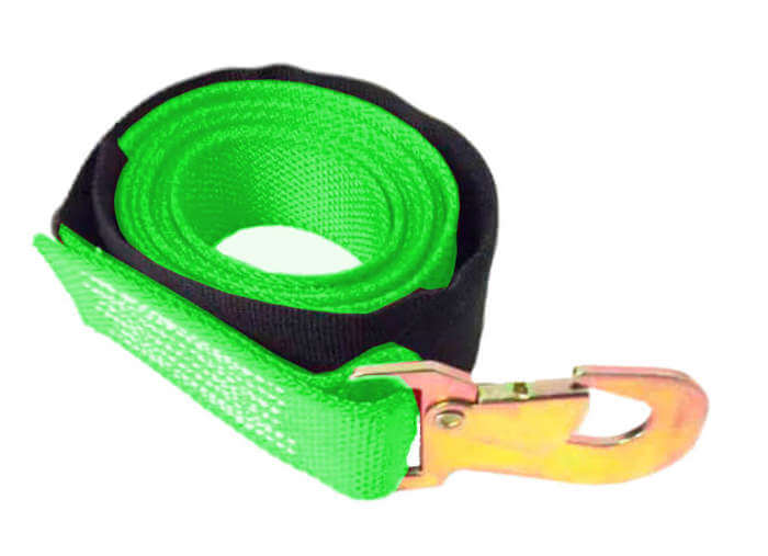 Wheel lift strap with snap hook and Protective Sleeve.  This 2" wide strap is ideal for Dynamic wheel lift tow trucks