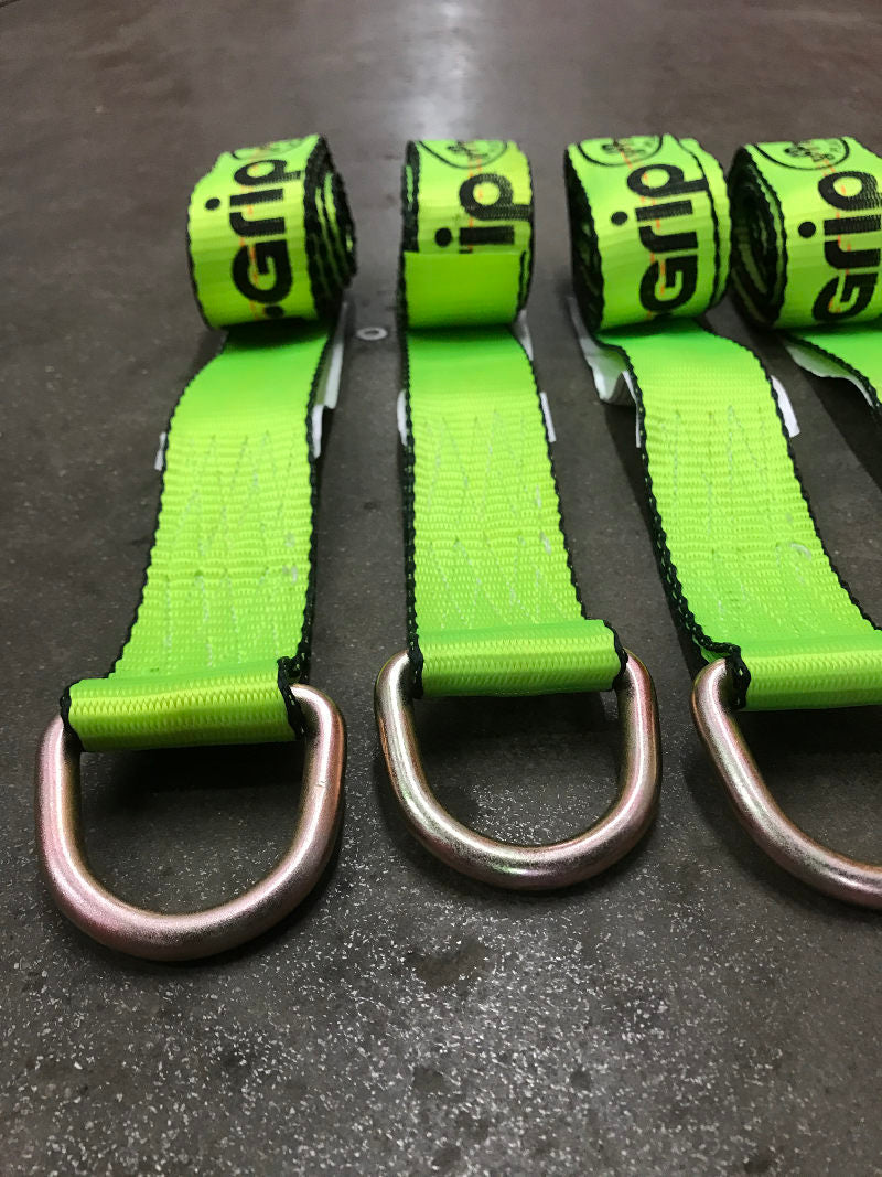 wheel lift tie-down straps green available at Baremotion