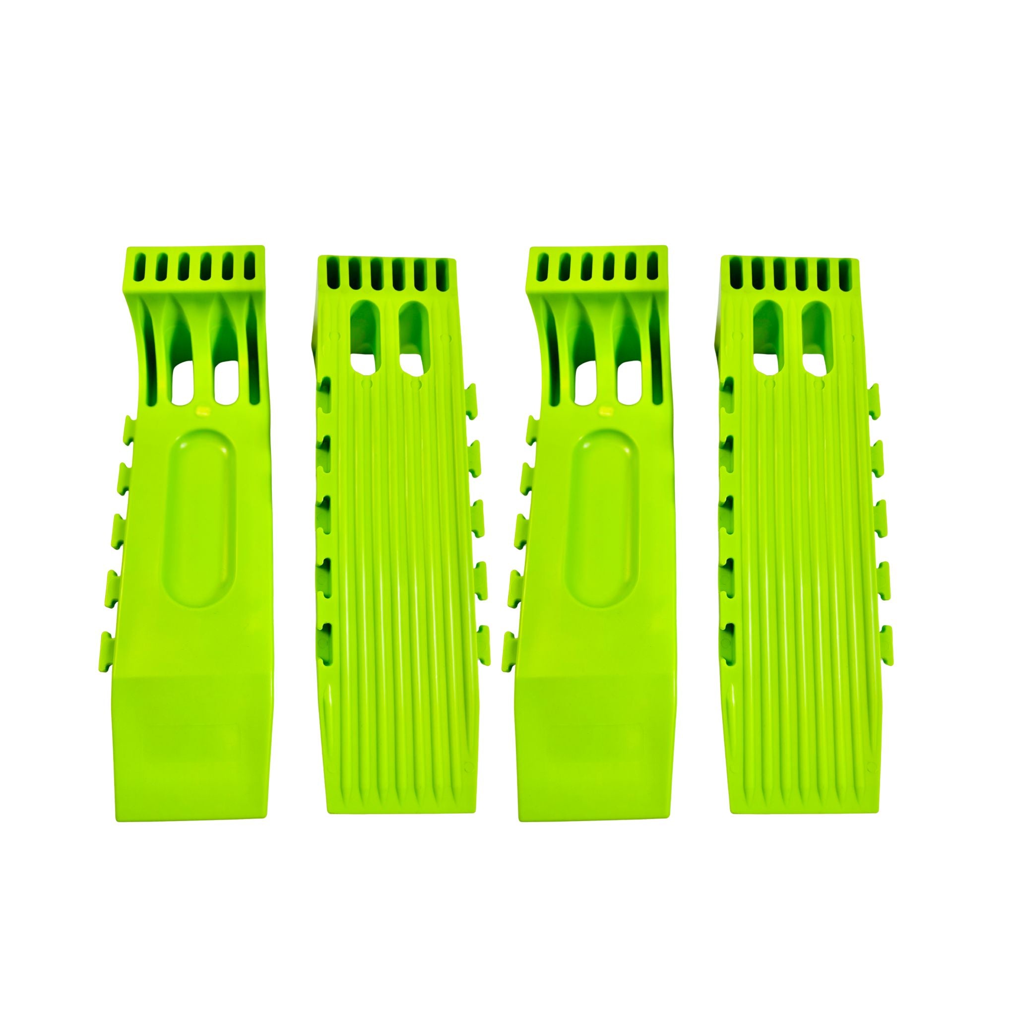 4-pack Hi-vis green Inter-locking Skates available at Baremotion with Free US continental Shipping