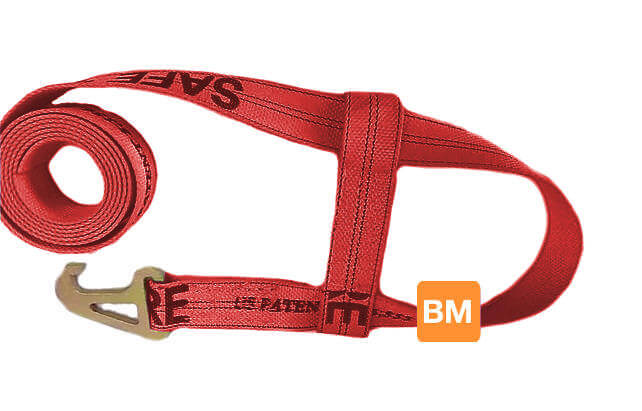 2" x 10' Red Diamond Weave Basket Style Wheel Lift Straps - designed for use with Jerr-Dan Tow Trucks, Quick Pick and MPL Series Wheel Lifts.  Available at Baremotion