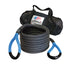 Bubba Rope with blue ends and carrying bag on a white background