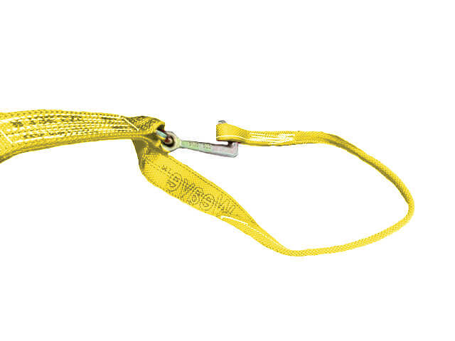 Premium tie-down strap with loop end mini J hook is ideal for towing a variety of vehicles.