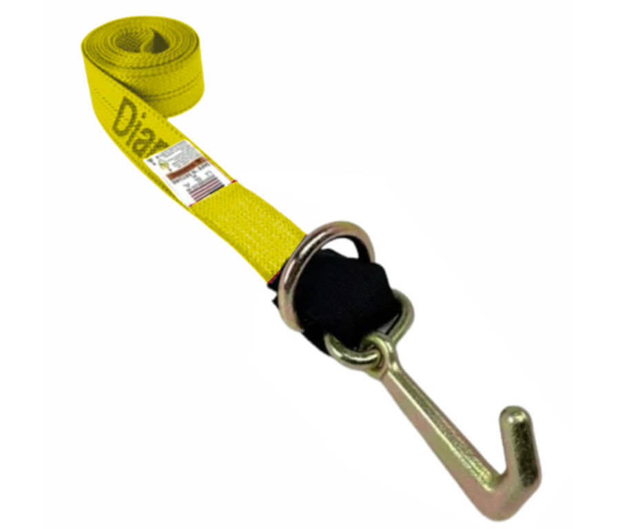 This powerful Tie Down Strap features a strong combination of a Mini J-Hook and D-Ring!