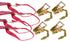 RED Tie-Down Loop Straps w/Mini J Hook & Chain Ratchets  4-Pack.  