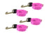4-pack of 2" x 10' Tough and Durable Diamond Weave Pink Tie Down Straps with Mini J-Hook.  