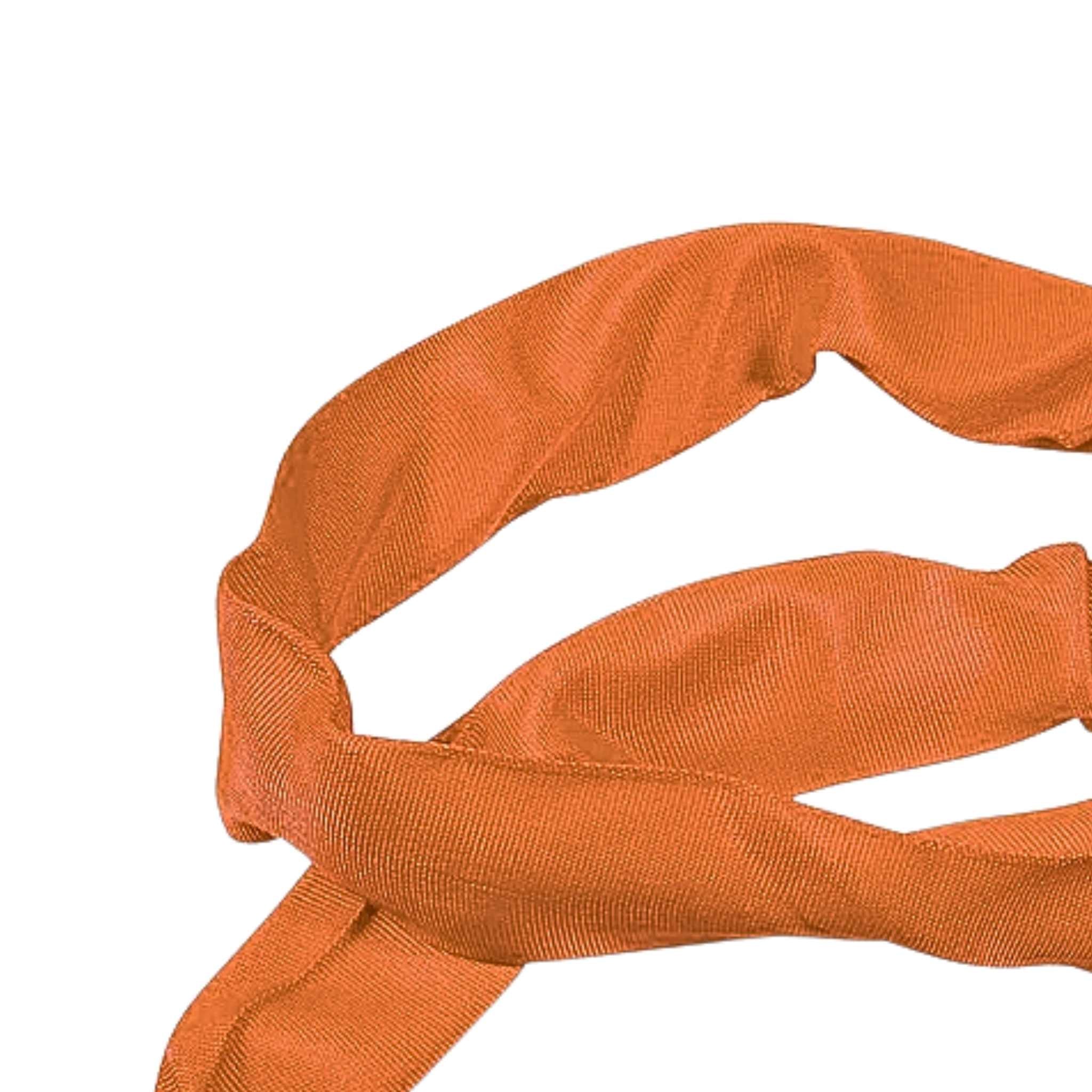 Close-up of polyester cover on a orange round lifting sling