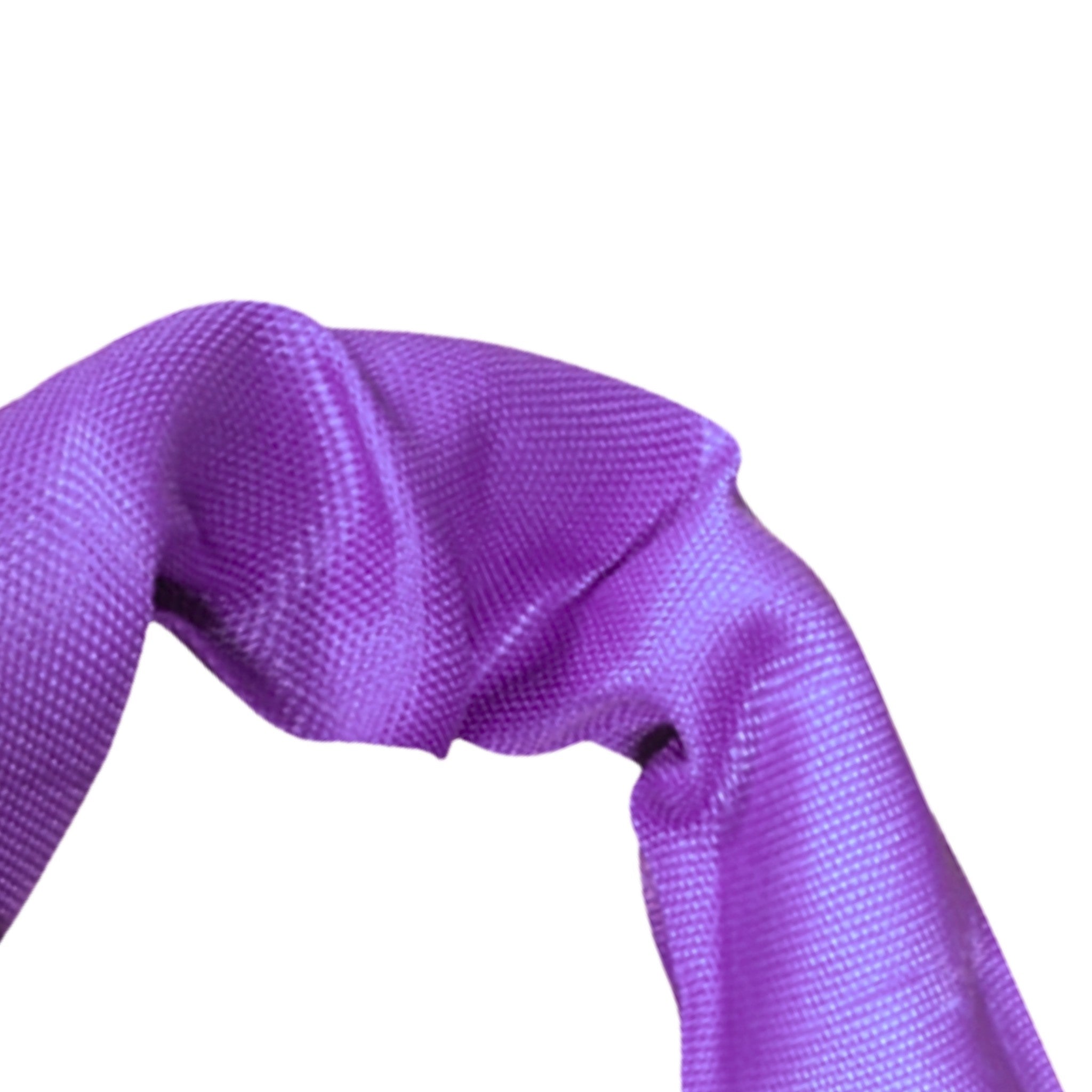 Close-up of a the purple textured polyester fabric used in lifting round slings