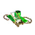 Green 4" Heavy-Duty SPIN FREE Ratchet Strap with Chain Extensions 