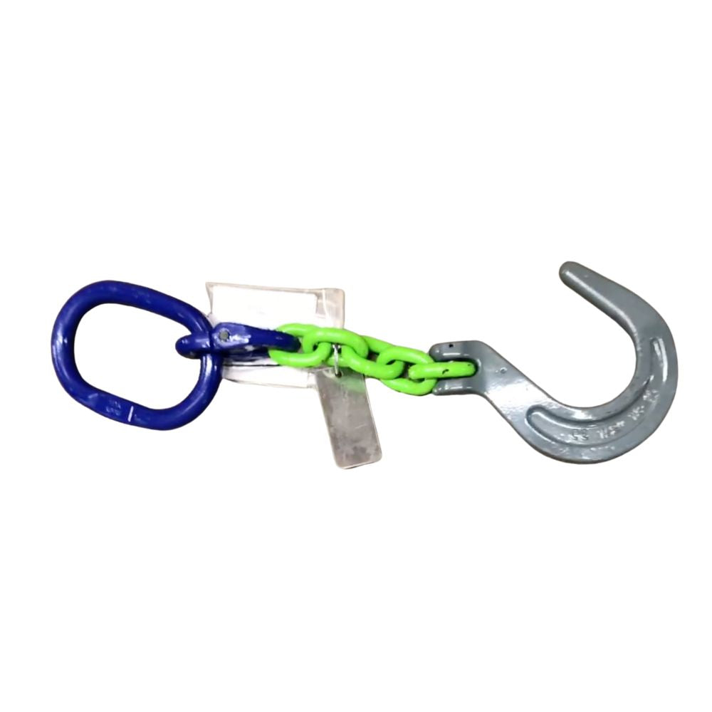 2' GR100 Lifting Chain with Master Link and Foundry Hook  Hi-Viz USA