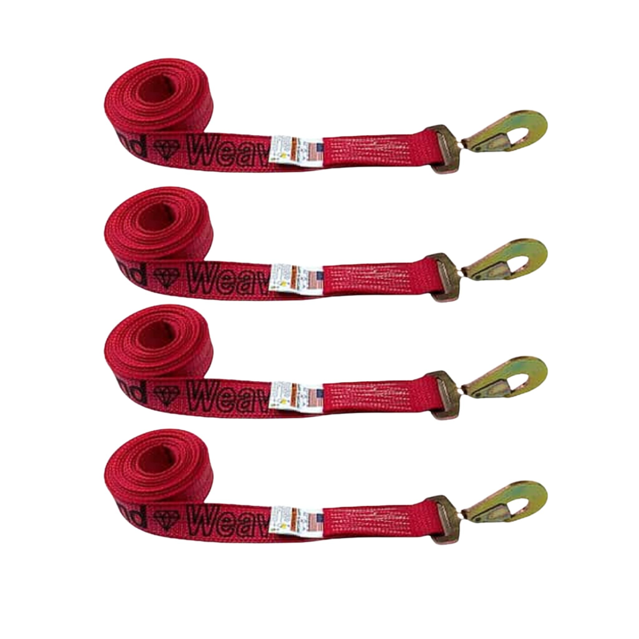 Four straps red with twisted snap hook