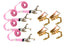 2" x 10' Cluster RTJ Straps & Chain Ratchets Diamond Weave Tie Down Kit - Pink tie-down straps available at Baremotion