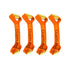 Set of Hi-Vis Orange diamond weave tie-down straps called "dogbones".  Used in the 8-point tie-down system for vehicle transport and towing.  Available at Baremotion