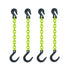 Enhance safety and strength with this 4-pack of High Visibility Grade 100 Alloy Chains with Foundry Hooks and Grabs for secure, reliable lifting or as tie-downs.