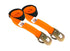 Wheel Lift Strap w/ Flat Snap Hook & D-Ring Orange Diamond Weave strap used in the towing industry.  2-pack available at Baremotion