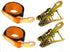8' Tie-Down Strap with Dynamic Flat Snap Hook ORANGE Diamond Weave.  Comes with snap hook ratchets.  2-Pack towing tie-down kit