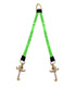 2" x 36" V-Bridle Strap w/RTJ Cluster RTJ Frame Hooks - Green diamond weave webbing
