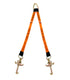 2" x 36" V-Bridle Strap w/RTJ Cluster RTJ Frame Hooks - Orange diamond weave webbing