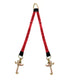 2" x 36" V-Bridle Strap w/RTJ Cluster RTJ Frame Hooks - Red diamond weave webbing