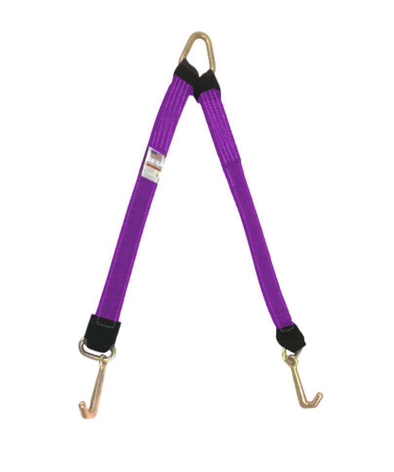 2" x 36" V-Bridle Strap w/Mini J-Hooks.  Purple webbing