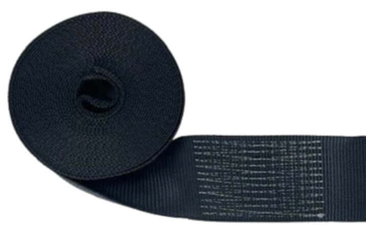 4" x 30' Black Winch Straps with Flat Hook available at Baremotion with Free US Continental Shipping