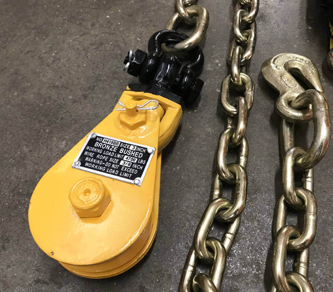 2 Ton Snatch block with Grade 70 chain extension