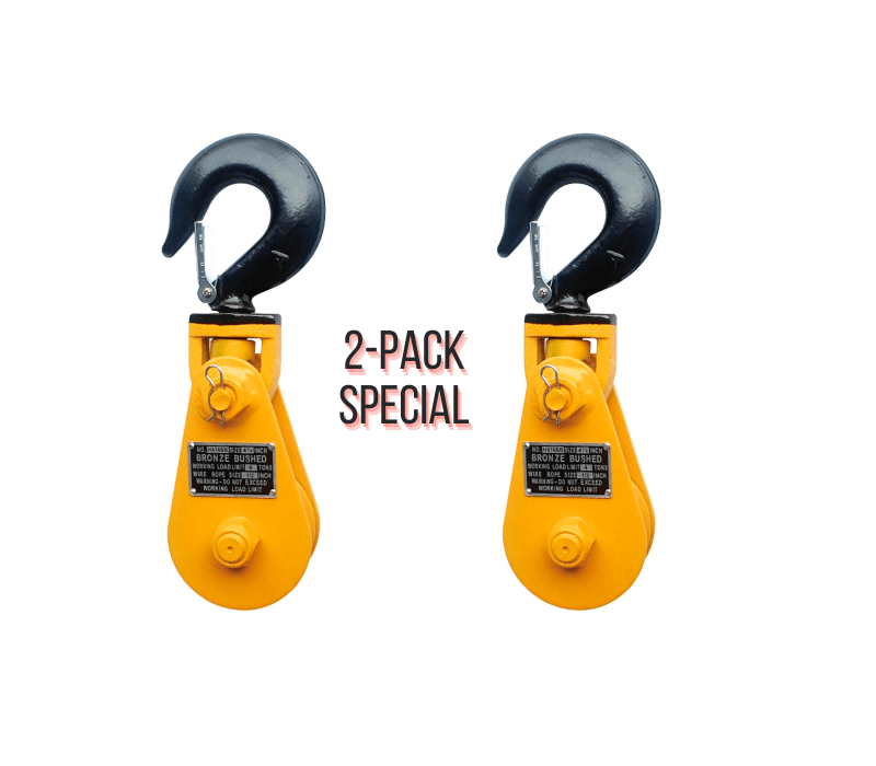 2 Ton 3" Snatch Block with Swivel Hook 2-PACK SPECIAL