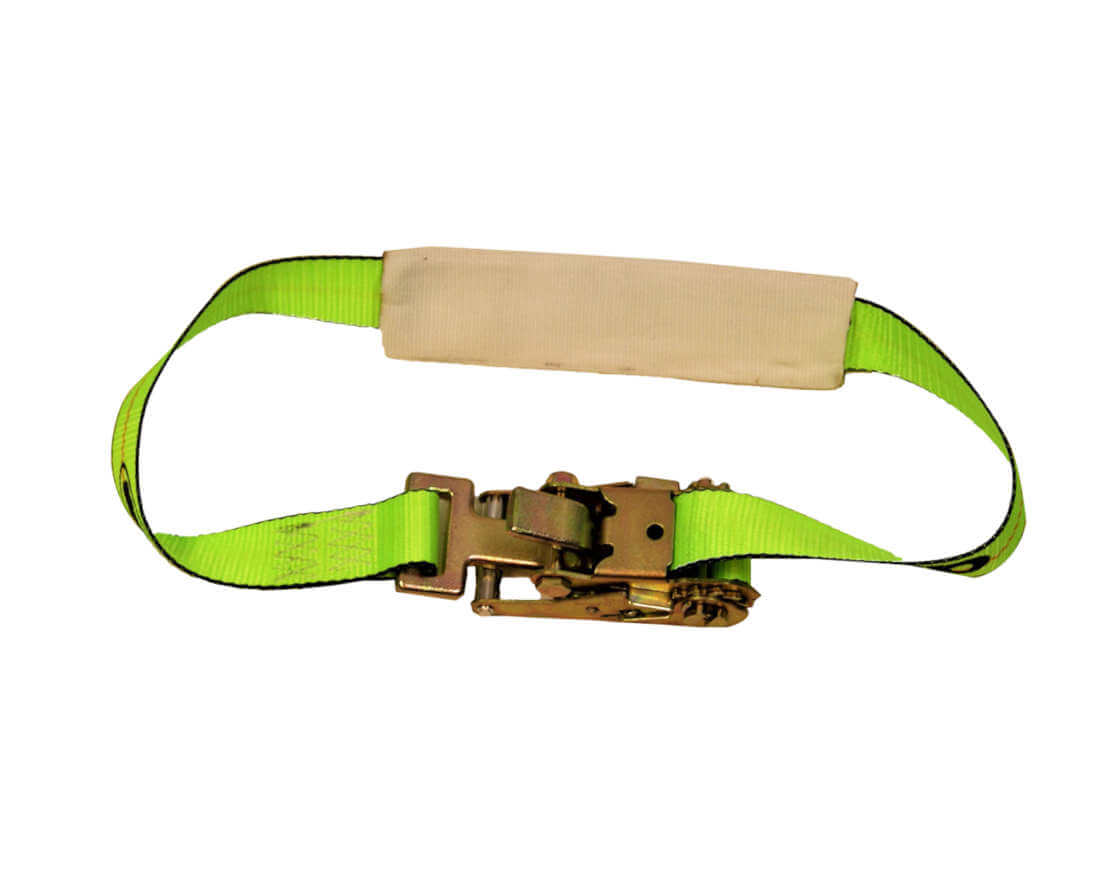 2" Under Reach Tie Down Strap All-Grip available in hi-vis green