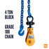 4 Ton Swivel Shackle Snatch Block with Grade 100 chain with Cradle Grab Hook