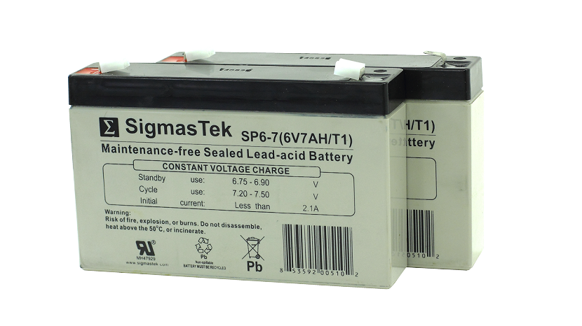 6v7Ah rechargeable sealed lead-acid batteries for TowMate Heavy Duty wireless tow lights.