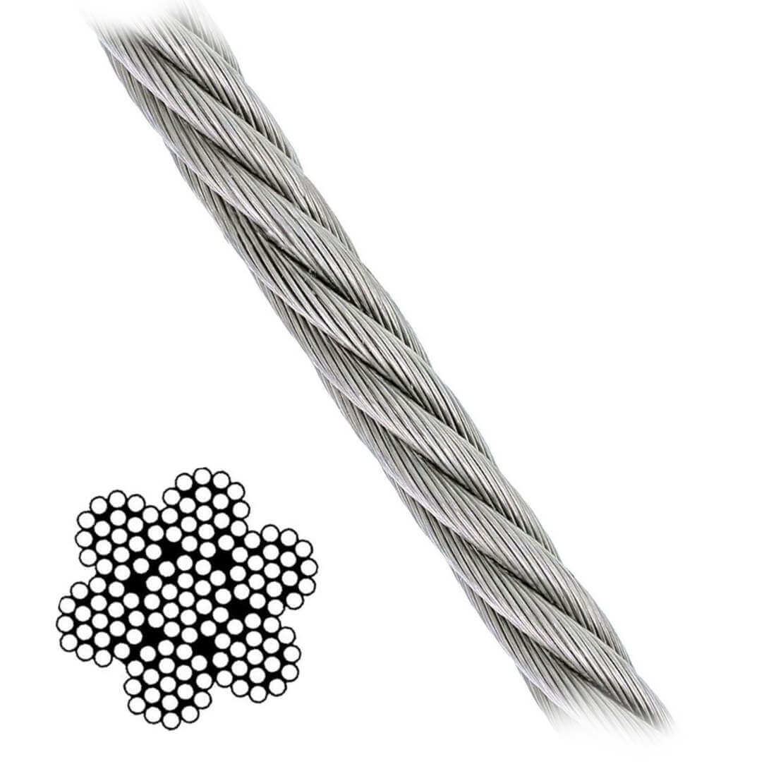 7x19 Galvanized Aircraft Cable available at Baremotion