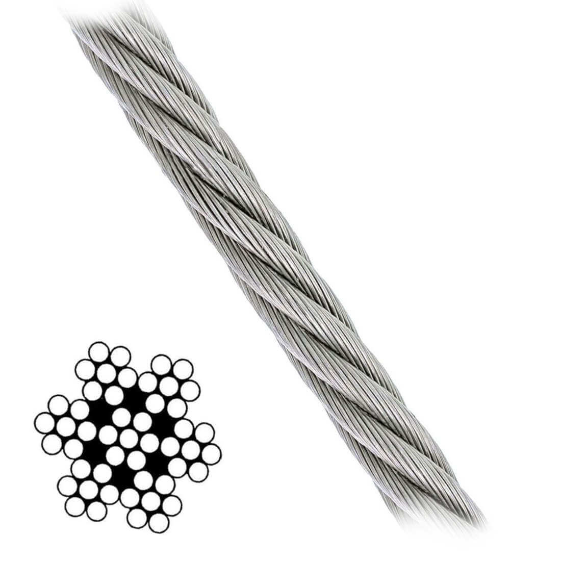  7x7 Galvanized Aircraft Cable - general purpose wire rope