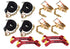 8-Point Tie Down Kit Diamond Weave with Black tie-down straps and red dogbone short eye eye loop straps
