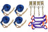 8-Point Tie Down Kit Diamond Weave with Blue tie-down straps and purple dogbone loop eye eye straps