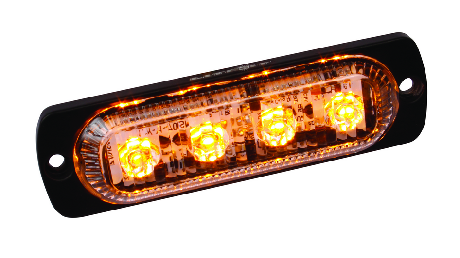 Amber LED Ultra Thin Low Profile Strobes with 19 Flash Patterns 4 Diodes