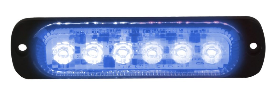 Blue LED Ultra Thin Low Profile Strobes with 19 Flash Patterns