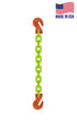 SGG Grade 100 Single Leg Chain Sling w/Cradle Grab Hooks Hi-Viz - All components rigging hardware and chain made in USA