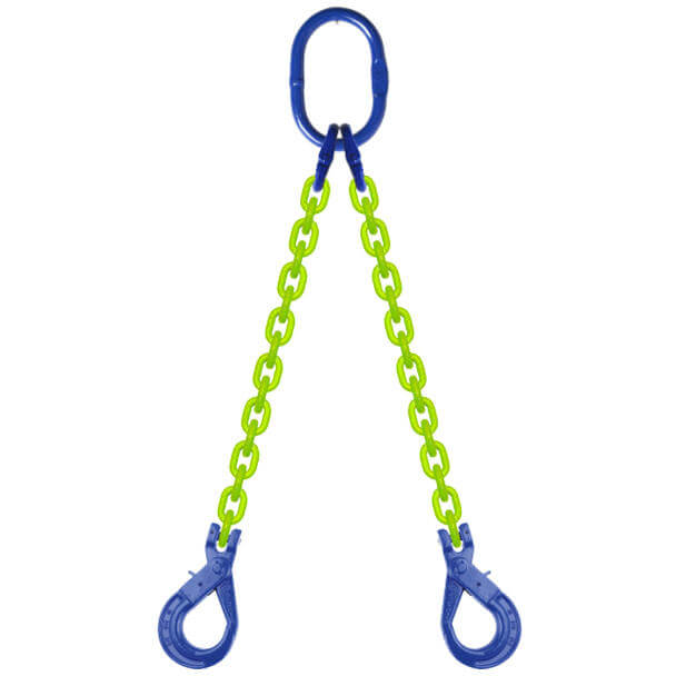DOSL 2-Leg Grade 100 Lilfting Chain Sling Positive Locking Clevis Sling Hooks