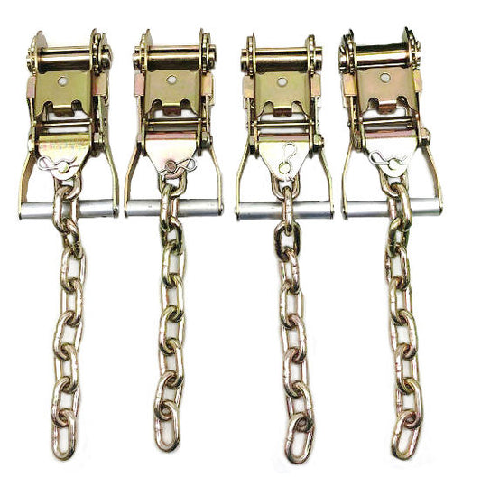 Chain Ratchets & 8' Lasso Wheel Lift Straps Tie Down Kit Tow Truck