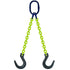 DOF Grade 100 2-Leg Chain Sling Clevis Foundry Hook Latch Hi-Viz USA