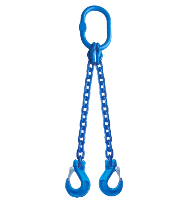 DOS Grade 100 2-Leg Chain Sling w/Sling Hooks