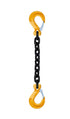 Grade 80 Single leg lifting chain slings with Sling hooks with safety latch on each end.