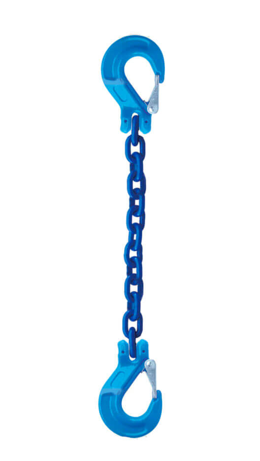 SSS Grade 100 Single Leg Chain Sling with Sling Hooks available at Baremotion