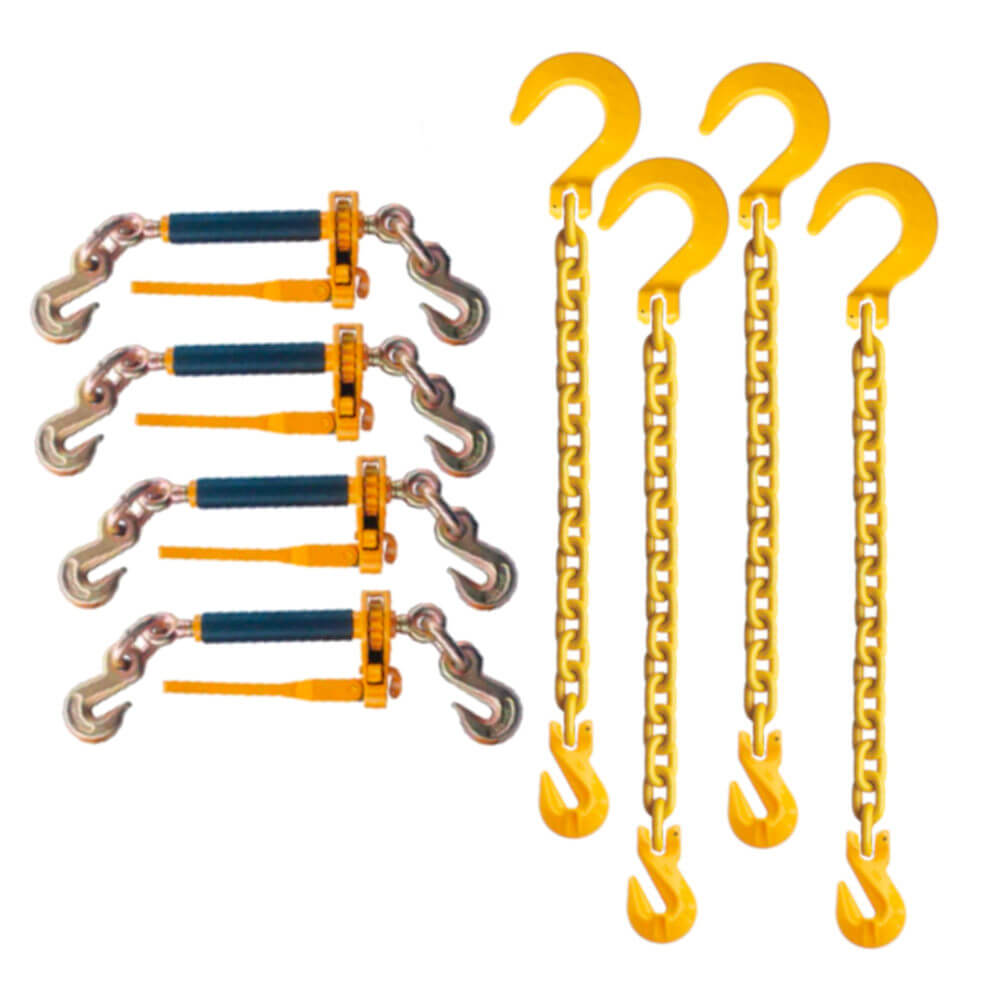3/8" GR80 Chains w/Foundry Hook & Ratchet QuikBinder Kit 4-Pack