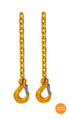 Grade 80 Safety Chain Tie Downs with a Clevis Sling Hook on one end.  Available at Baremotion
