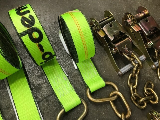 8-Point Tie Down Kit - 18' HI-VIZ Green Straps 