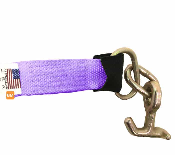 Diamond Weave Purple Tie Down Strap with T and Mini J Hook