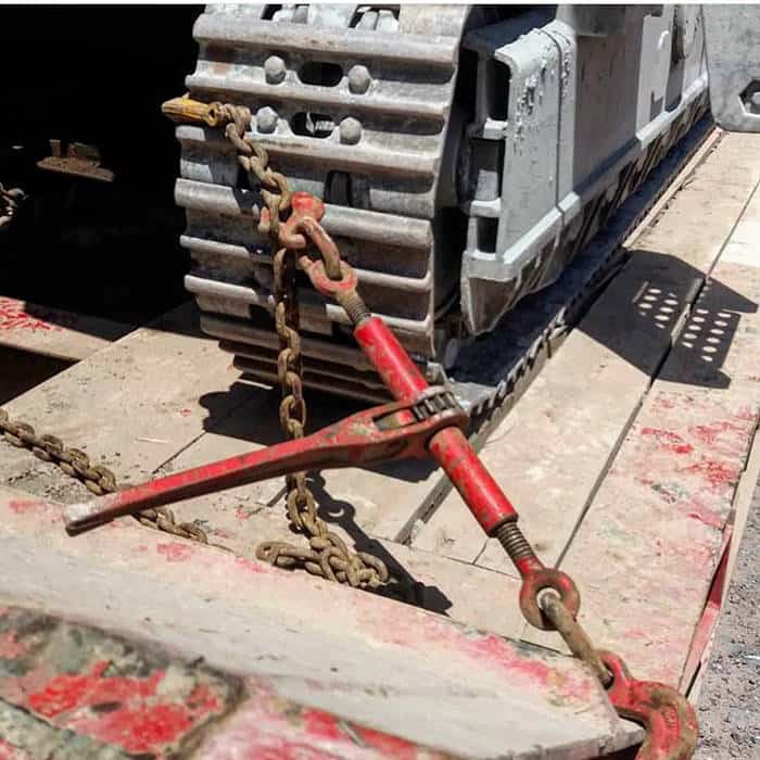 Ratchet Load Binders used with transport chains to secure loads during transport